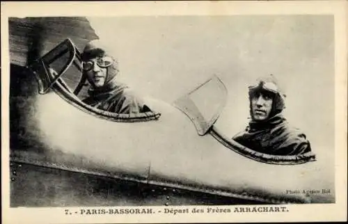 Ak Pilot, Flugzeug, Flug von Paris nach Bassorah Basra Irak