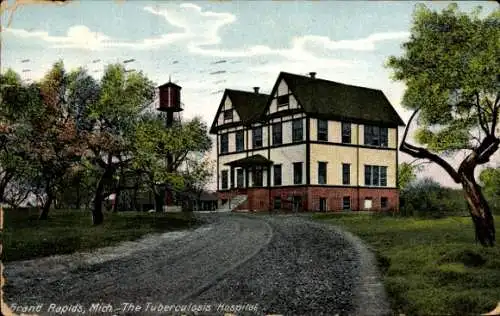 Ak Grand Rapids Michigan USA, Tuberkulose-Hospital, alte Architektur, Baumlandschaft