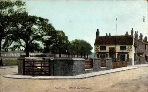 Ak West Bromwich Staffordshire England, Das Found:  Gebäude, Bäume, Straße