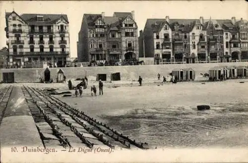Ak Duinbergen Knokke Heist Westflandern, Strandpromenade, historische Gebäude, Menschen, Stran...