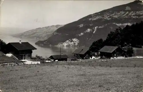 Ak Leissigen Interlaken Kanton Bern Schweiz, Landschaft am Thunersee, Ferienheim St. Chrischon...