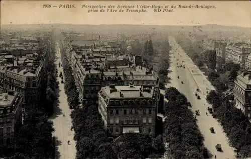 CPA Paris VIII, Avenue Victor Hugo, Arc de Triomphe
