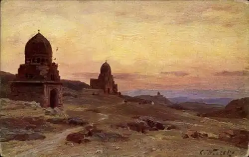 Künstler Ak Wuttke, Carl, Ägypten, The Tombs of the Califs
