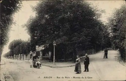 CPA Ablon Val de Marne, Rue de Paris, Montée de la Gare
