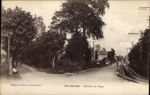Ak Montfermeil Coudreaux Seine Saint Denis, Bahnhof, Straßenansicht, Bäume, gepflegte Häuser