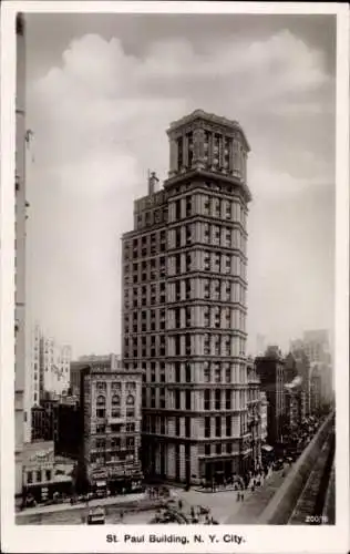 Ak New York City USA, St. Paul Building, Hochhaus,  Architektur, Schwarz-Weiß-Foto
