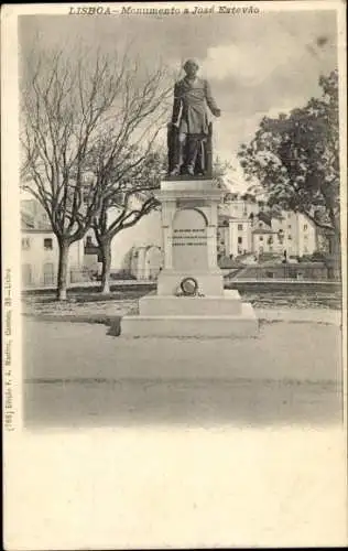 Ak Lisboa Lissabon Portugal, Statue, Monumento a José Estevão,  Architektur