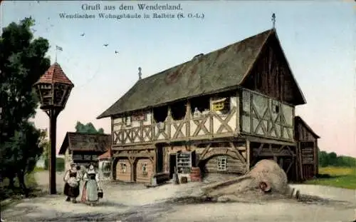 Ak Ralbitz Rosenthal Oberlausitz, Wendisches Wohngebäude
