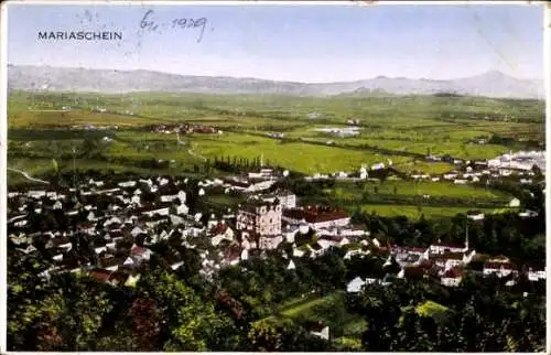 Ak Bohosudov Mariaschein Region Aussig, Totalansicht der Ortschaft