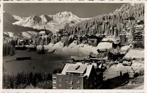 Ak Arosa Kanton Graubünden Schweiz, Schneebedeckte Berge, Hochhäuser, Winterlandschaft, Arosa