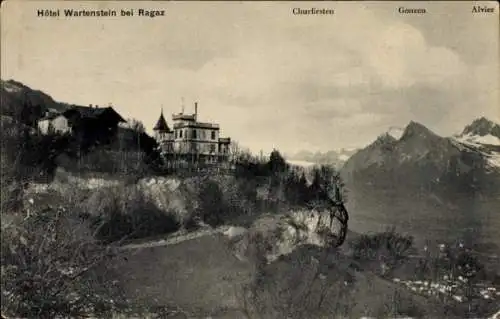 Ak Bad Ragaz Kanton St. Gallen, Hôtel Wartenstein, Churfirsten, Gonzen, Alvier