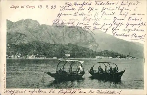 Ak Lago di Como Lombardia, Cadenabbia, Fischerboote auf dem Wasser