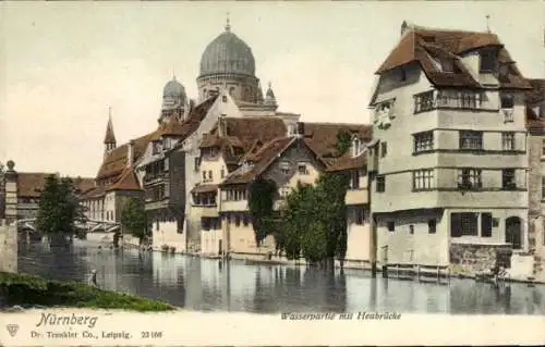 Ak Nürnberg, Heubrücke, Synagoge