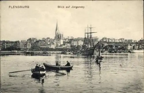 Ak Jürgensby Flensburg in Schleswig Holstein, Gesamtansicht