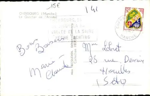 Ak Cherbourg en Cotentin Manche,  Quartier de l'Arsenal, Straßenansicht, Tabac Buvette