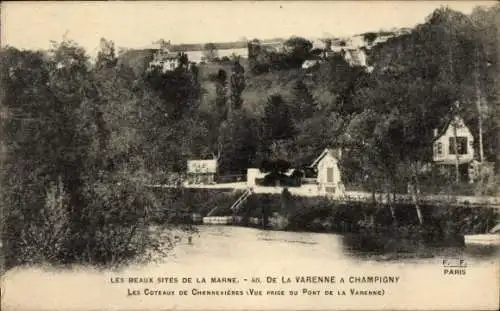 Ak Champigny sur Marne Val de Marne, Schöne Landschaft an der Marne, Pont de la Varenne, Coteaux 