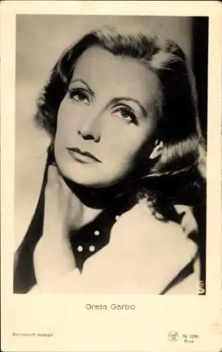 Ak Schauspielerin Greta Garbo, Portrait