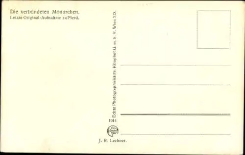 Ak Verbündete Monarchen, Kaiser Franz Josef I., Kaiser Wilhelm II.