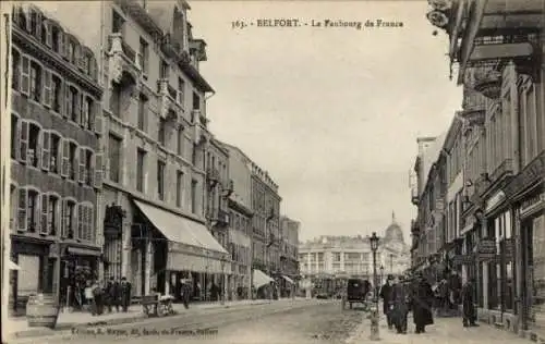 Ak Belfort Beffert Beffort Territoire de Belfort, Stadtansicht, Faubourg de France,  Gebäude, Str