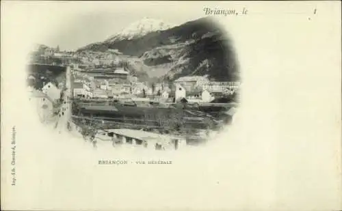 Ak Briançon Briancon Hautes-Alpes, Schneebedeckte Berge, Stadtansicht,  Architektur