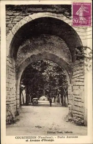 Ak Courthézon Vaucluse, Porte Aurouze, Avenue d'Orange
