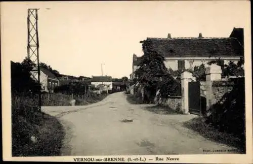 Ak Vernou sur Brenne Indre et Loire, Rue Neuve