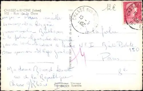 Ak Chasse sur Rhone Isère, Bahnhofstrasse