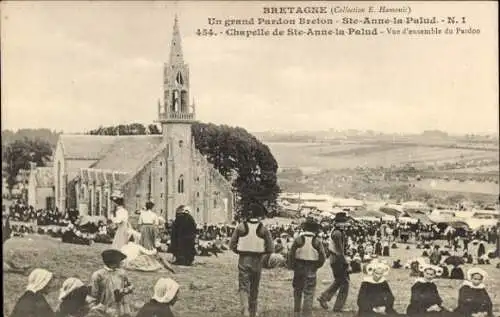 Ak Plonévez Porzay Finistère, Chapelle Sainte Anne la Palud, Un grand Pardon Breton