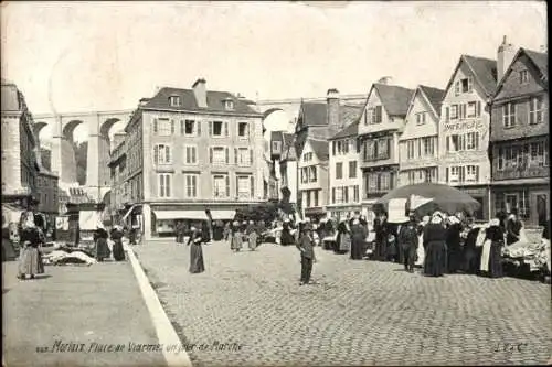 Ak Morlaix Finistère, Markt