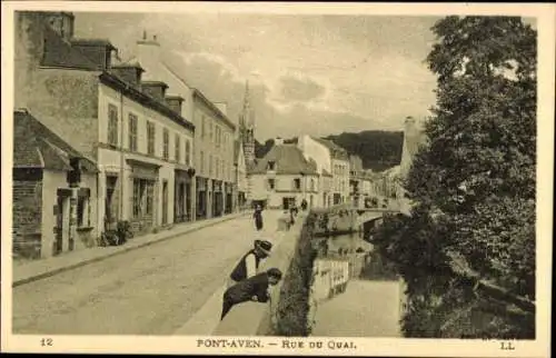 CPA Pont Aven Finistère, Rue du Quai