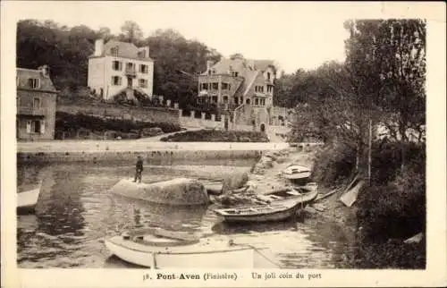 CPA Pont Aven Finistère, un joli coin du port