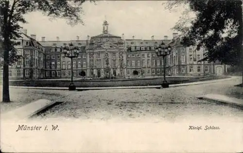 Ak Münster in Westfalen, Königliches Schloss,  Architektur, Straßenansicht