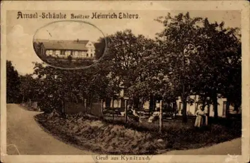 Ak Kynitzsch Bischofswerda, Amsel-Schänke, Besitzer Heinrich Ehlers, Gruß aus Kynitzsch