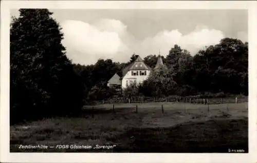 Ak Zechliner Hütte Zechlinerhütte Stadt Rheinsberg in der Mark,  FDGB Gästeheim Sprengel, Waldlan