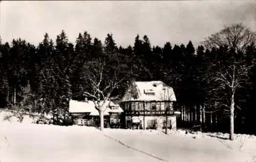 Ak Oberhof im Thüringer Wald, FDGB Erholungsheim Obere Schweizerhütte, Winter