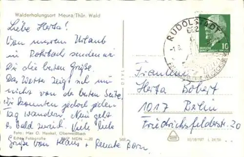 Ak Meura im Thüringer Wald, vom Wald aus gesehen