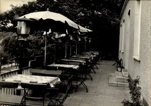 Ak Berga an der Elster Thüringen, Wismut HOG Schöne Aussicht, Terrasse