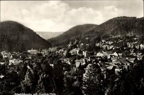 Ak Friedrichroda im Thüringer Wald, Berge und Häuser, Ortssicht, Landschaft,  