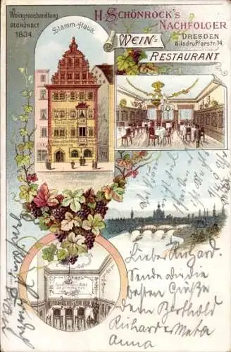 Litho Dresden Zentrum Altstadt, Weinrestaurant, Wilsdrufferstraße 14, Innenansicht
