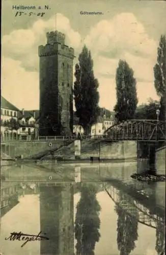 Ak Heilbronn am Neckar, Götzenturm