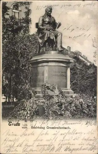 Ak Großbreitenbach in Thüringen, Denkmal, Bezirkstag