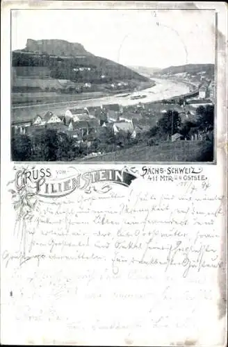 Ak Bad Schandau an der Elbe, Lilienstein, Totale