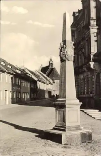 Ak Kamenz im Kreis Bautzen, Postmeilensäule