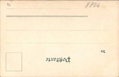 Ak Oybin in der Oberlausitz, Ruine der Klosterkirche, Friedhof mit Statuen, Spaziergänger