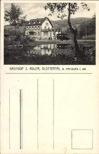 Ak Glottertal im Schwarzwald, Gasthof Z. Adler, schöne Landschaft, Wagen vor dem Gasthof, ruhige 