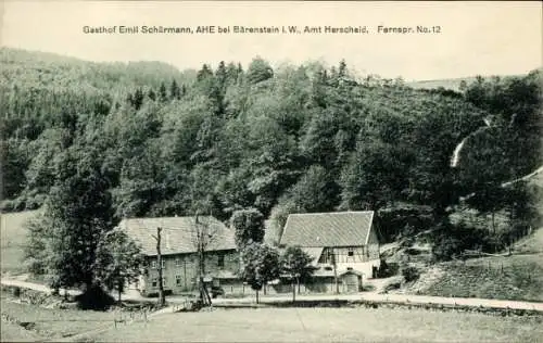 Ak Ahe Herscheid im Sauerland, Gasthof Emil Schürmann