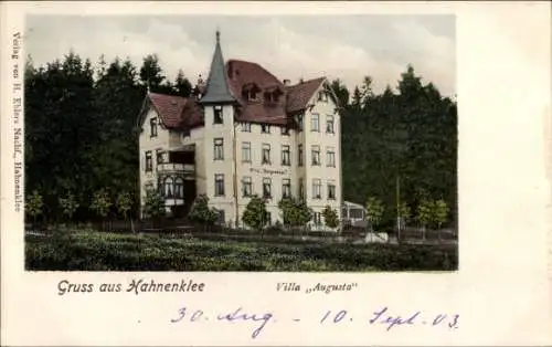 Ak Hahnenklee Bockswiese Goslar im Harz, Villa Augusta, Gruß aus  Verlag von H. Ehlers Nachf.