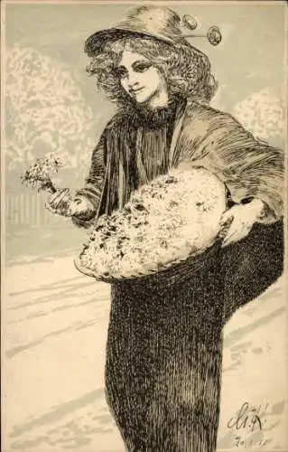 Künstler Ak Klinger, Max, Leipzig in Sachsen, Margueritentag 1911, Meissner & Buch