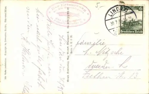 Ak Friedrichshafen am Bodensee, Luftaufnahme, Luftschiff Graf Zeppelin