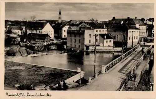 Ak Gmünd in Niederösterreich, Leinsitzbrücke